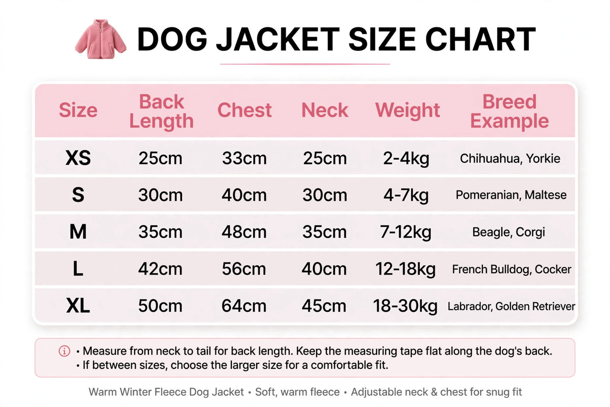 Warm Winter Fleece Dog Jacket